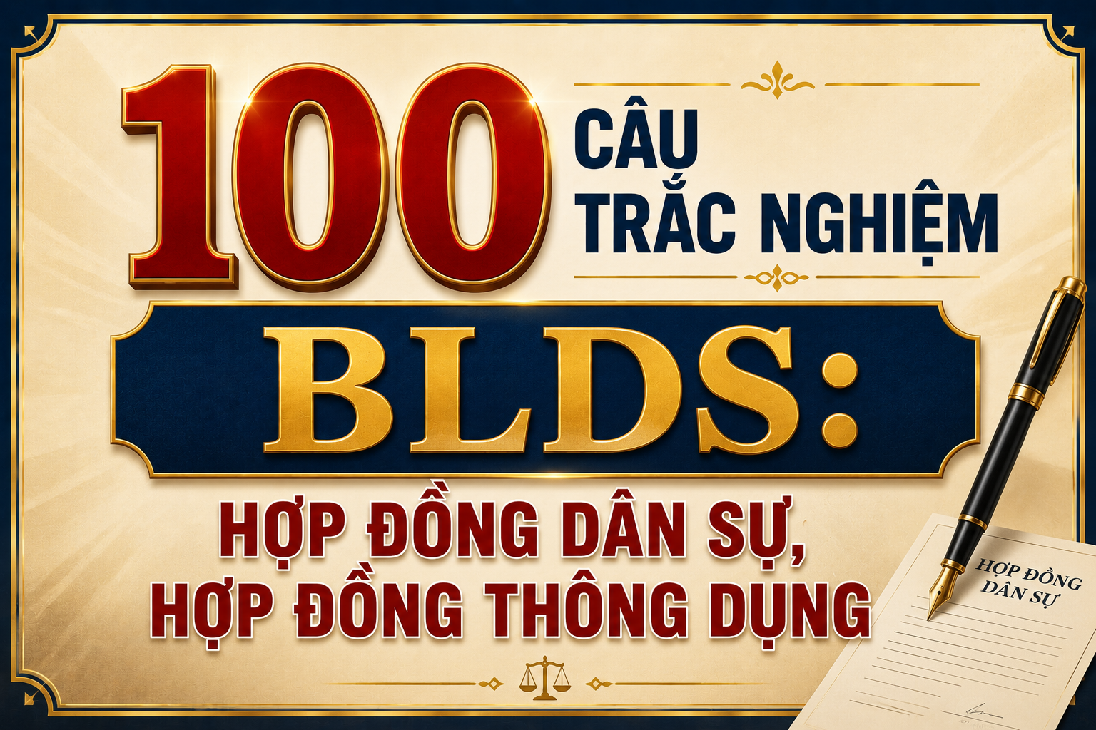 100 câu trắc nghiệm BLDS: Hợp đồng dân sự, hợp đồng thông dụng
