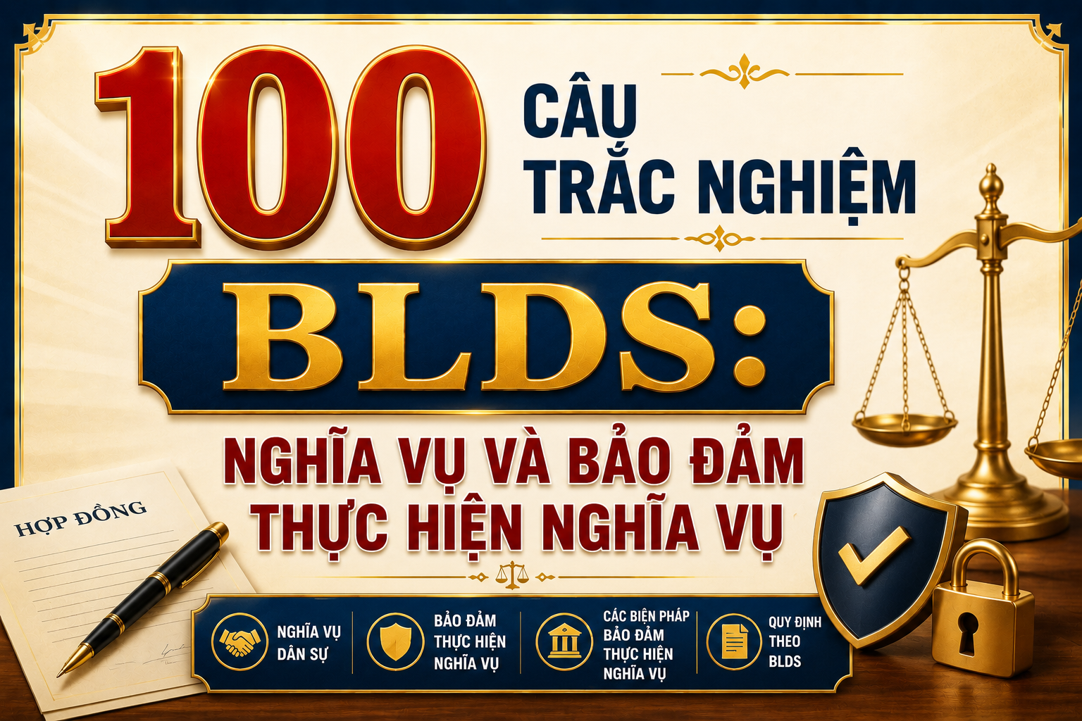 100 câu trắc nghiệm BLDS: Nghĩa vụ và bảo đảm thực hiện nghĩa vụ