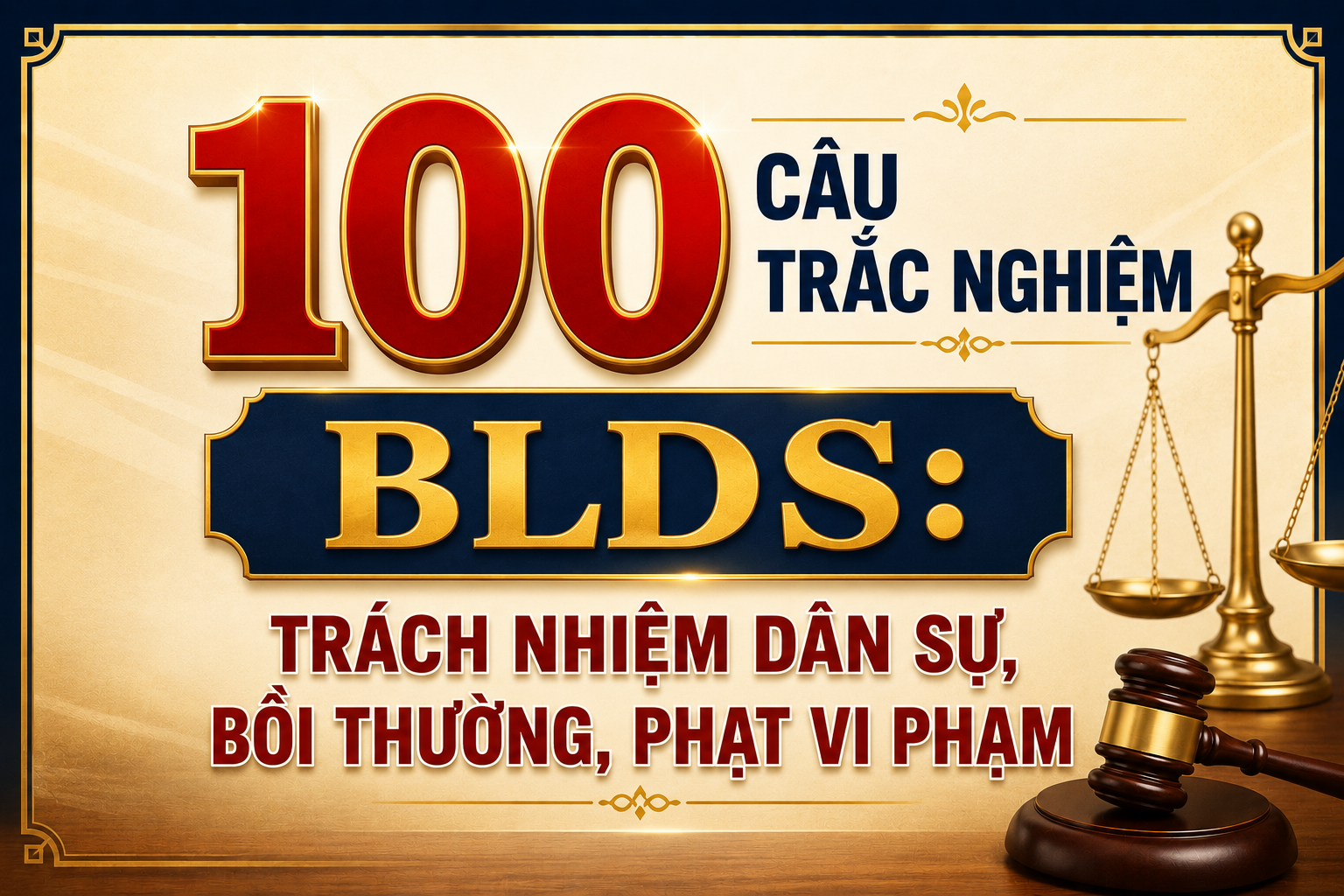 100 câu trắc nghiệm BLDS: Trách nhiệm dân sự, bồi thường, phạt vi phạm