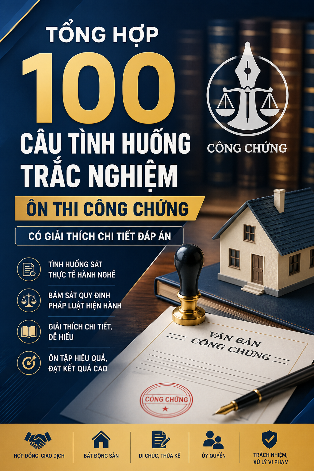 TỔNG HỢP 84 CÂU TÌNH HUỐNG TRẮC NGHIỆM ÔN THI CÔNG CHỨNG — CÓ GIẢI THÍCH CHI TIẾT ĐÁP ÁN