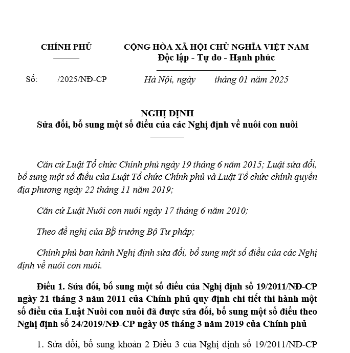 Nghị định Sửa đổi, bổ sung một số điều của các nghị định về nuôi con nuôi
