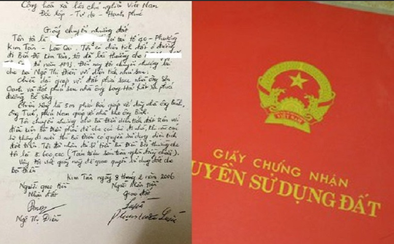 Mẫu Giấy mua bán đất viết tay đơn giản