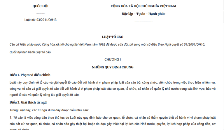 Luật tố cáo