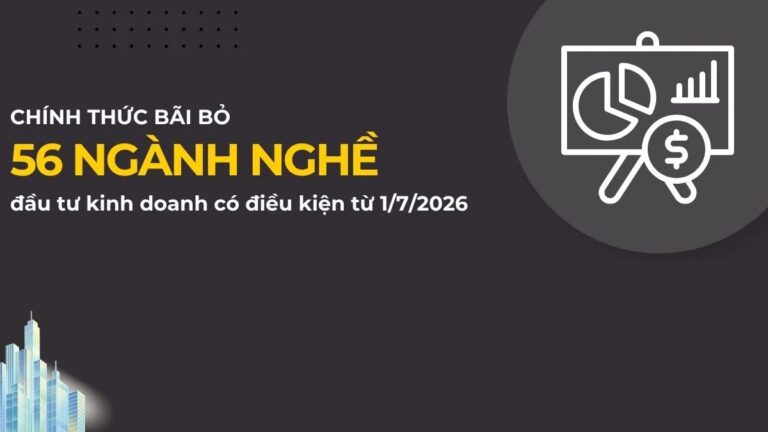 Danh sách bãi bỏ 56 ngành nghề đầu tư kinh doanh có điều kiện